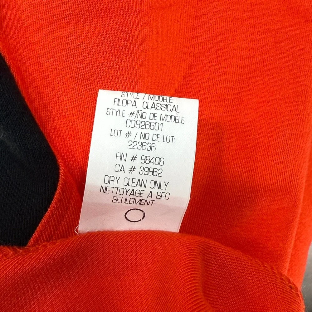 Theory Fit & Flare Dress Orange Black Stretch Short‎ Sleeve Casual Size M